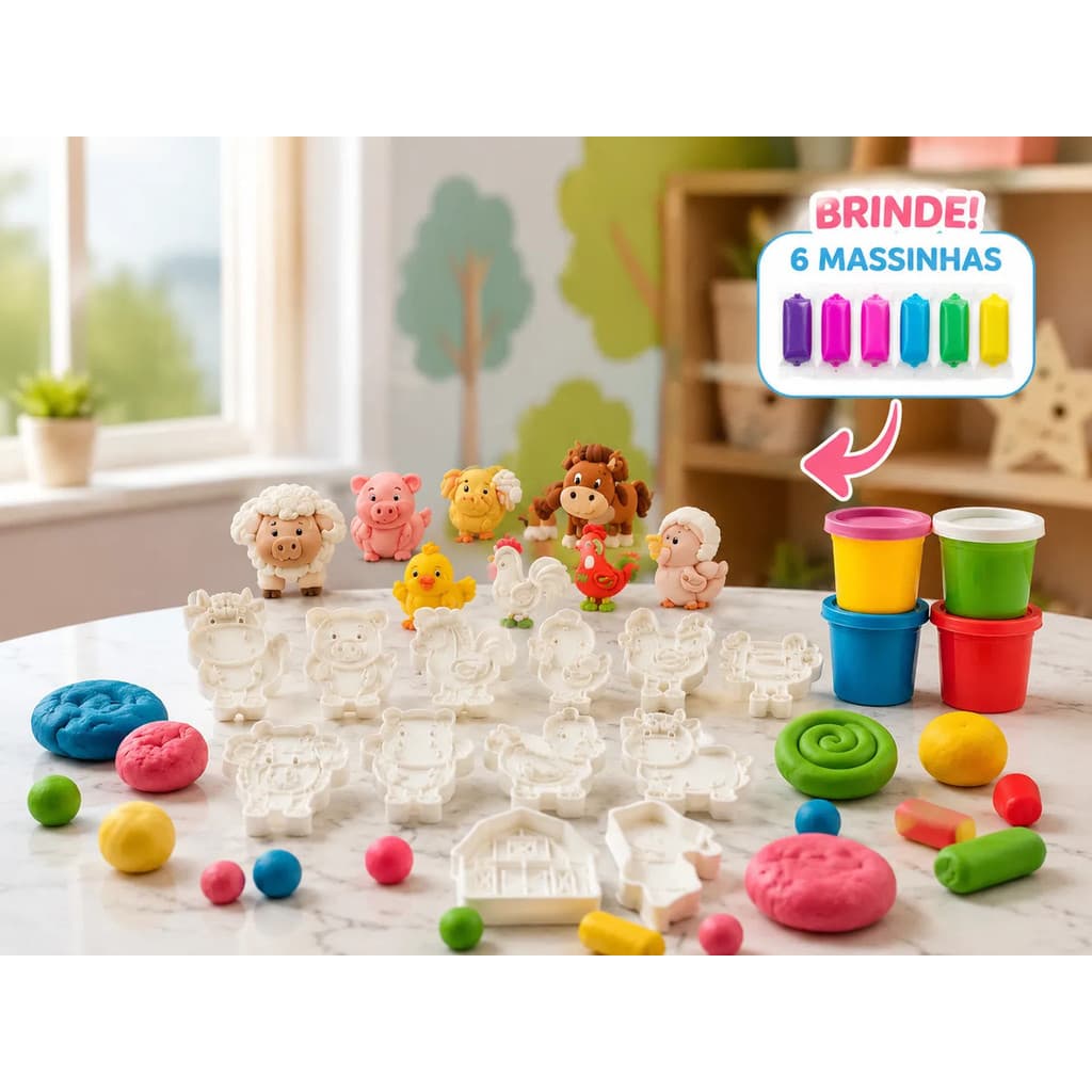 Kit 11 Cortadores De Biscoito E Massinha- Animais Da Fazenda