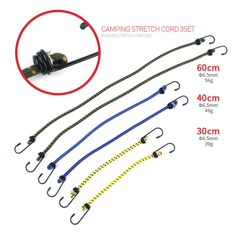 Corda de ligação ao ar livre conjunto de 6 peças elástico tenda corda 60cm varal elástico acessórios de acampamento cord