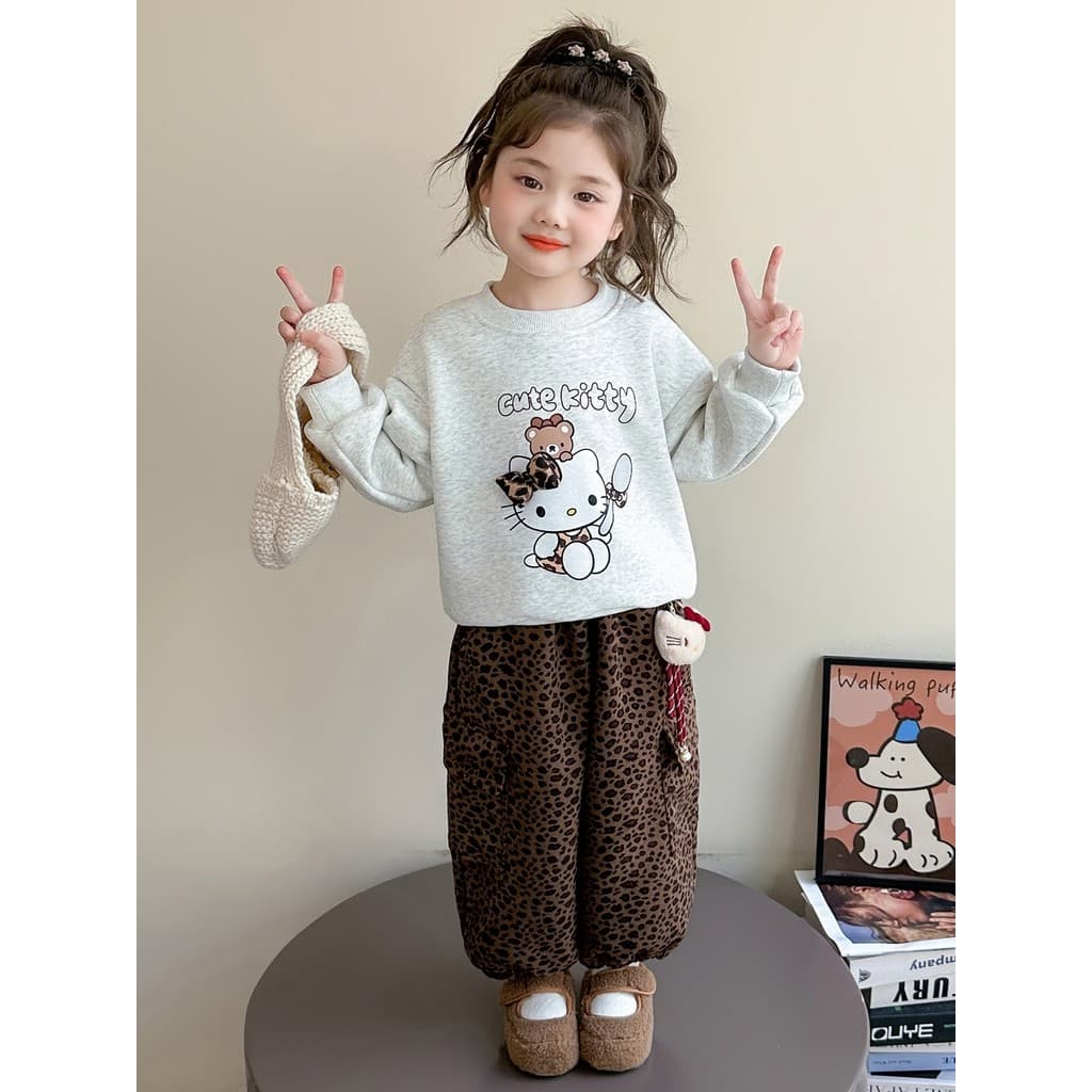 Meninas 2025 outono inverno novo estilo mais veludo engrossado Casual estilo ocidental All-Match leopardo impressão Jacq