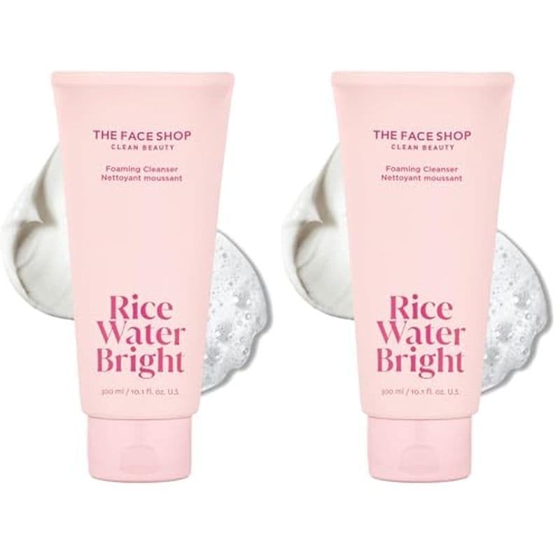 The Face Shop Rice Water Bright Foaming Cleanser , Sabonete Facial Coreano Hidratante Com Ceramidas , Limpeza Profunda D