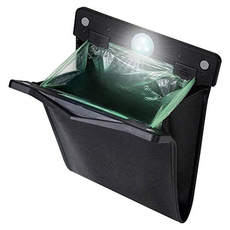 Lixeira De Carro LED Inteligente Saco De Lixo À Prova D'água Lado Do Passageiro Bolso De Armazenamento De Couro Artifici