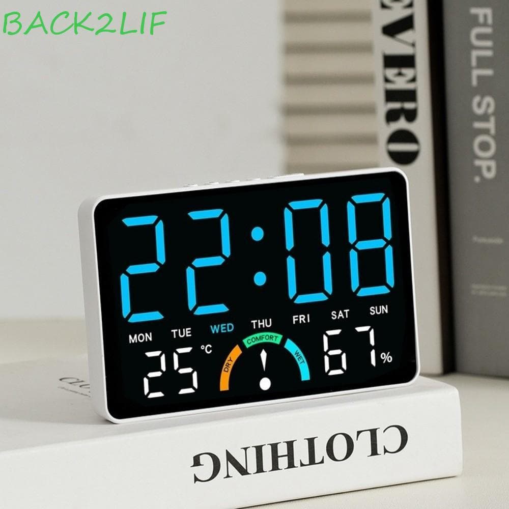 Despertador LED BACK2LIF , Lembrete De Conforto , Relógio De Parede Digital De Tempo/Temperatura/Umidade , Exibição De D
