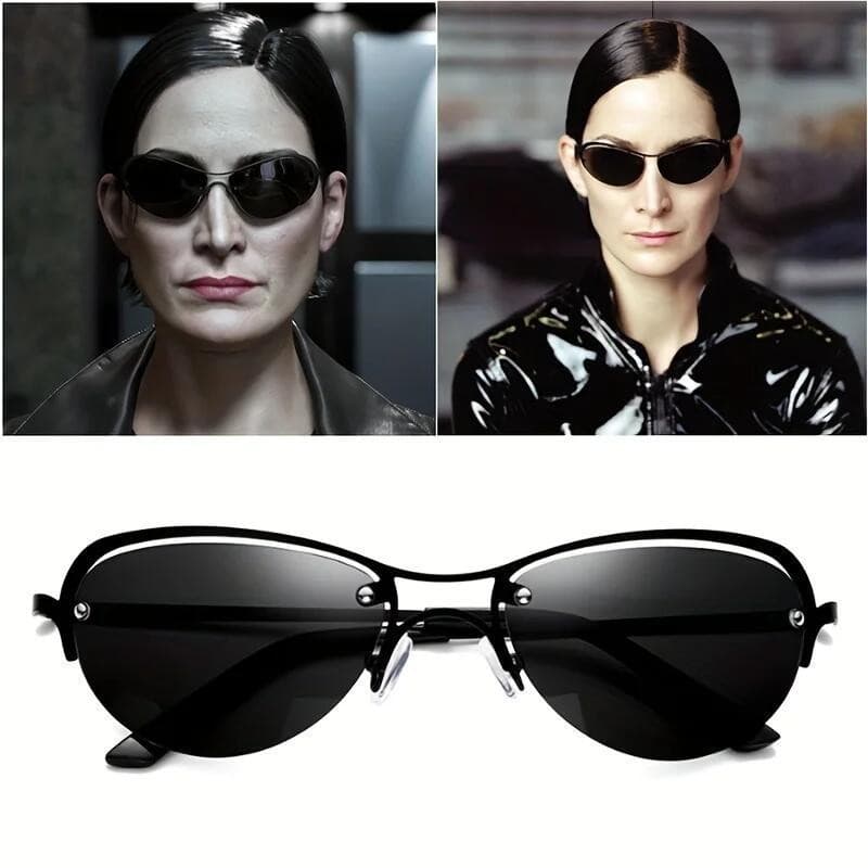 Óculos de sol masculinos para dirigir, estilo Matrix Neo, polarizados, ultraleves, sem armação, modelo retrô, elegantes