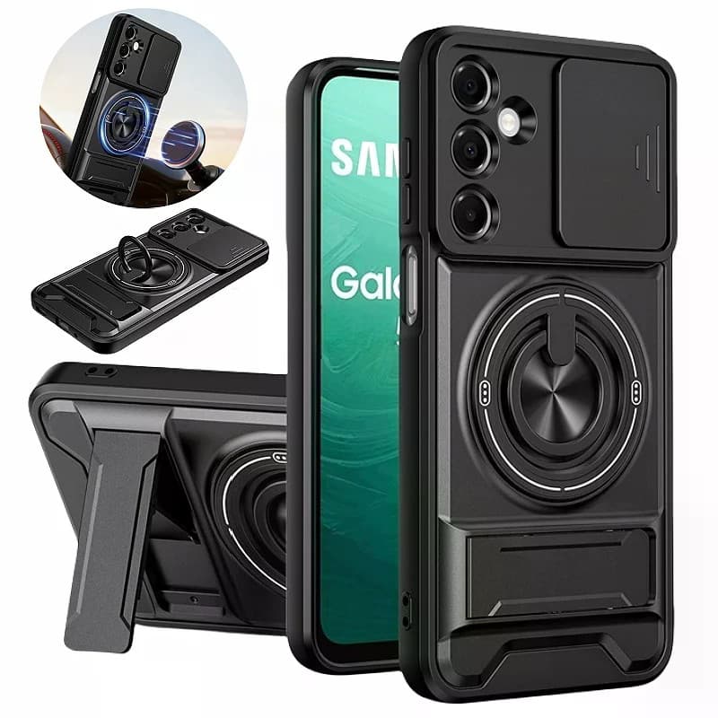 Caso Armadura Para Samsung Galaxy A07 A17 A27 A37 A57 A06 A16 A26 A36 A56 A15 A55 Suporte Magnético Anel Lente Proteger