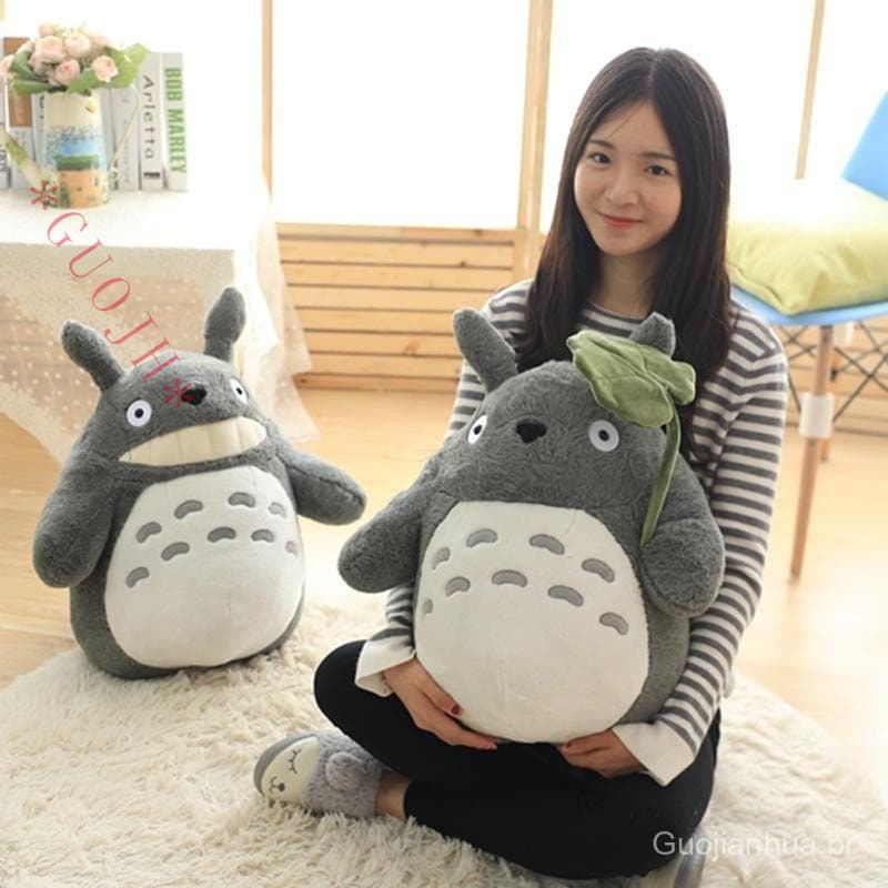 Totoro Gato De Pelúcia Brinquedo Bonito Anime Figura Boneca Com Folha De Lótus Crianças Brinquedos De Aniversário