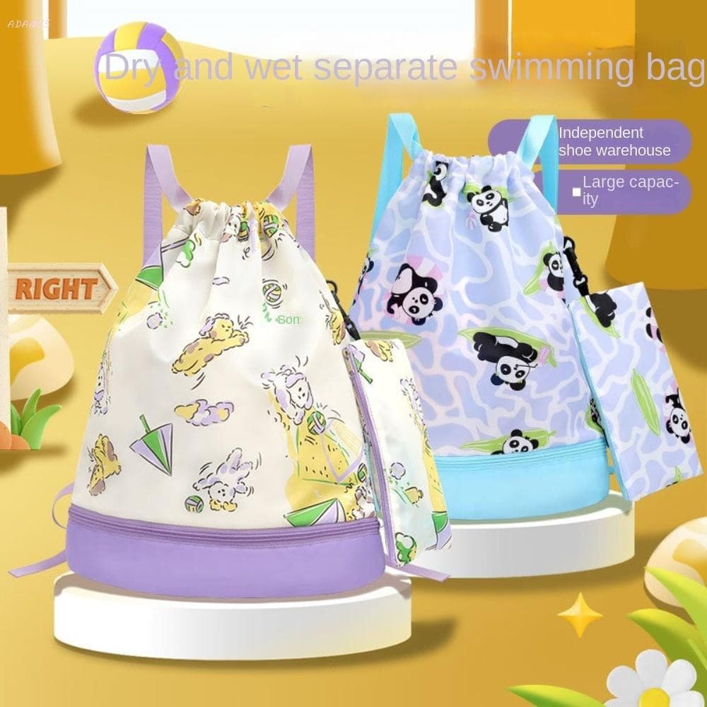 Bolsa De Natação Infantil ADAMES , Praia Com Separação Seca E Úmida À Prova D'água Armazenamento De Desenho Animado