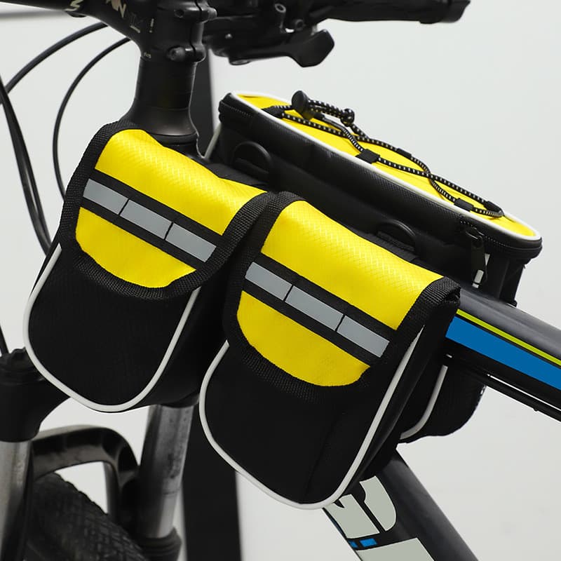 Bolsa de Mountain Bike quatro em um, à prova d'água, tubo superior, feixe frontal, bolsa de selim de bicicleta, bolsa de