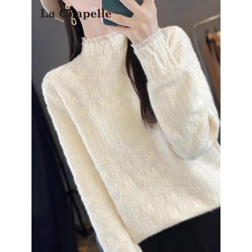 Lash Bell meia gola alta renda camisa de fundo feminino outono inverno venda quente engrossado topo Plus Size camisola d