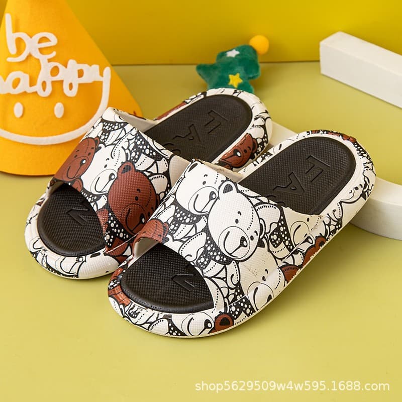 Crianças chinelos meninas bonito verão interior meninos bebê dos desenhos animados de uma peça meninas banheiro banho ao