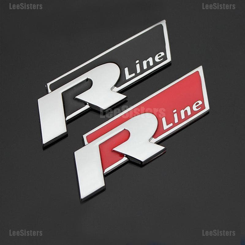 Adesivo metálico com o logotipo R-Line em estoque, adequado para o porta-malas de carros Volkswagen CC GTI Passat.