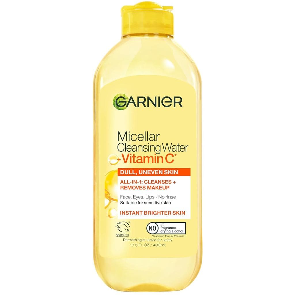 Água Micelar Garnier com Vitamina C, Limpador Facial e Removedor de Maquiagem, Iluminador e Hidratante, Para Todos os Ti