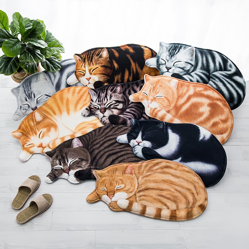 [Novo produto] tapetes para pés, porta de entrada, banheiro, banheiro, 3D, gatinho, Animal, quarto, cobertor de cabeceir