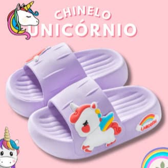 Chinelo Menina Nuvem infantil Unicórnio Sandalia Confortavel Nuvem