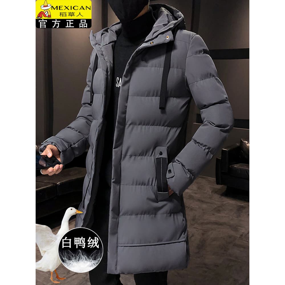 Espantalho novo estilo inverno meados de comprimento para baixo jaqueta acolchoada jaqueta masculina acolchoada quente c