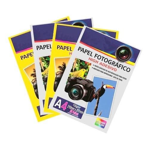 Kit 2 Papel Fotográfico Adesivo + 2 Papel Fotográfico