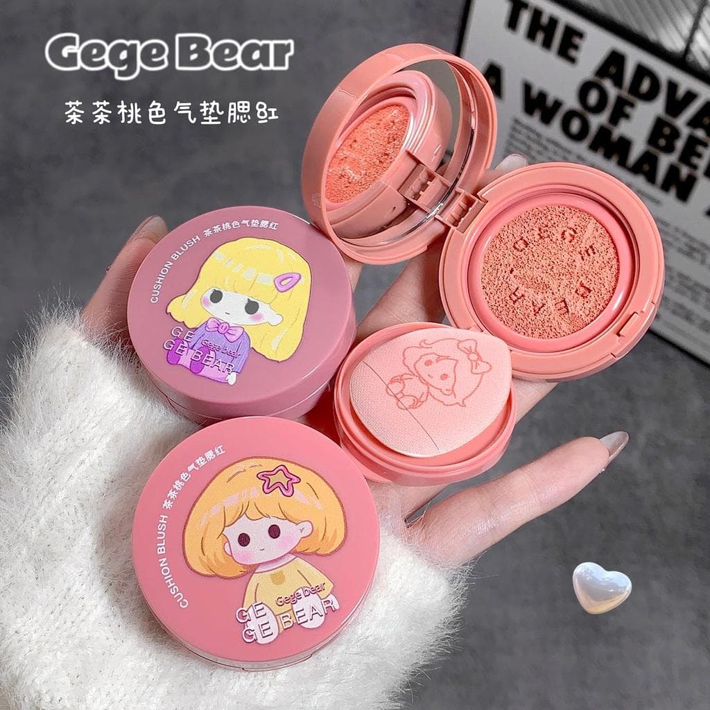 Gege urso gege urso chá pêssego cor almofada Blush baixa saturação puro desejo estilo diário clareamento Rouge genuíno