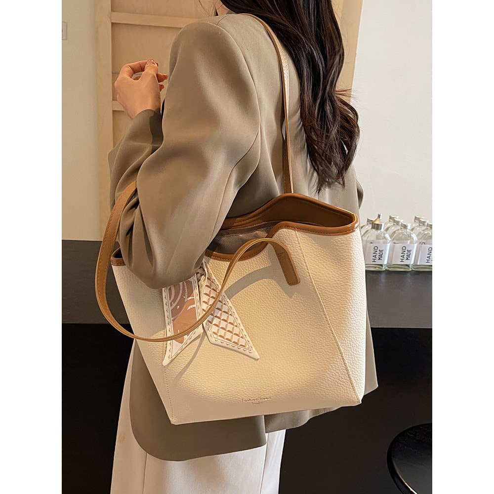 Simples Retro saco feminino grande capacidade 2026 novo estilo Casual outono inverno All-Match bolsa de ombro trabalho C