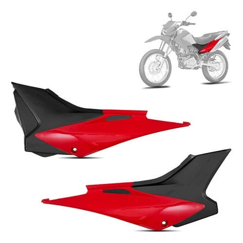 Kit Tampa Lateral e Sub Tampa Vermelho 2011 2012 Moto Nxr Bros 150 Ks Es Esd