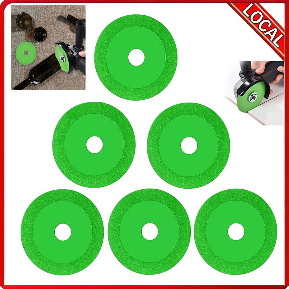 6 peças disco de corte de vidro diâmetro verde 10cm abertura 2cm espessura 1mm corte sem chip fácil instalação