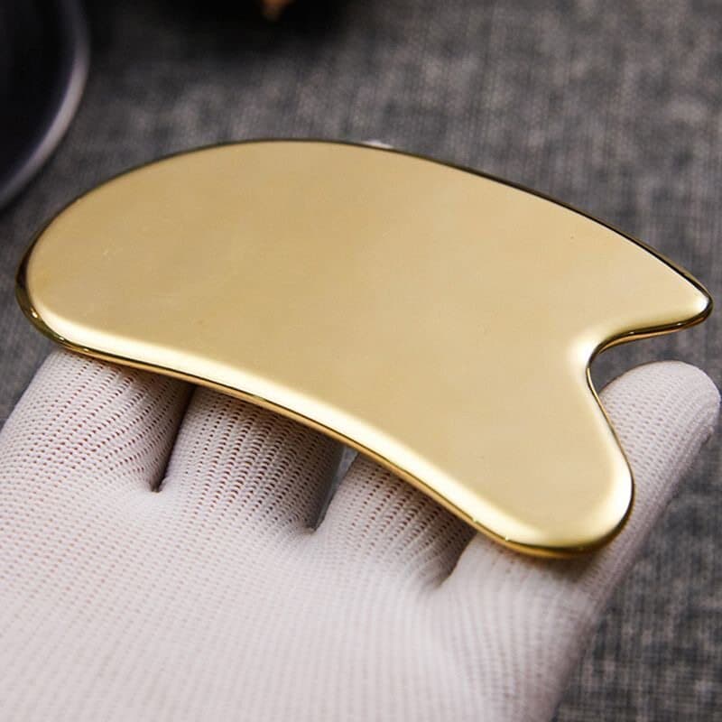 Placa curta pequena de latão para raspagem Facial, mostrador de beleza doméstica, músculos Lin Kangdao, massagem de cobr