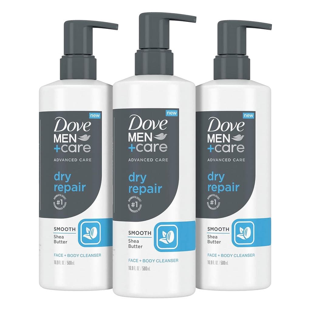 DOVE MEN + CARE Advanced Care Sabonete Líquido Facial e Corporal Sensível Calm, 3 Unidades, para Pele Sensível, com Extr