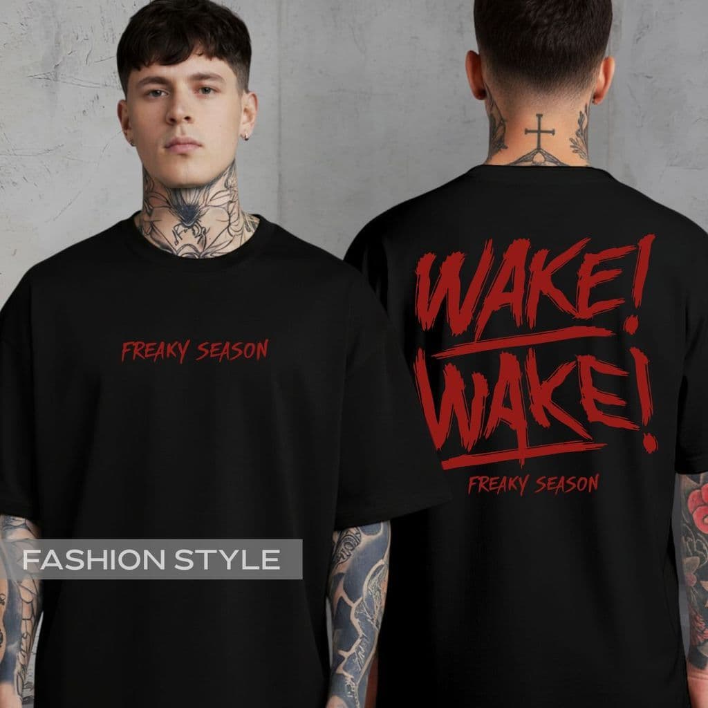 Camiseta Academia Wake Freaky Season Estilo Grungy Treino Pesado Musculação