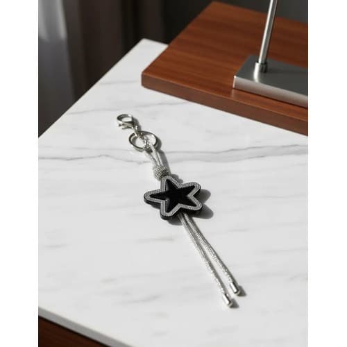 Chaveiro Com Strass  Pingente Para Bolsa Ou Calça Preto Com Cristal