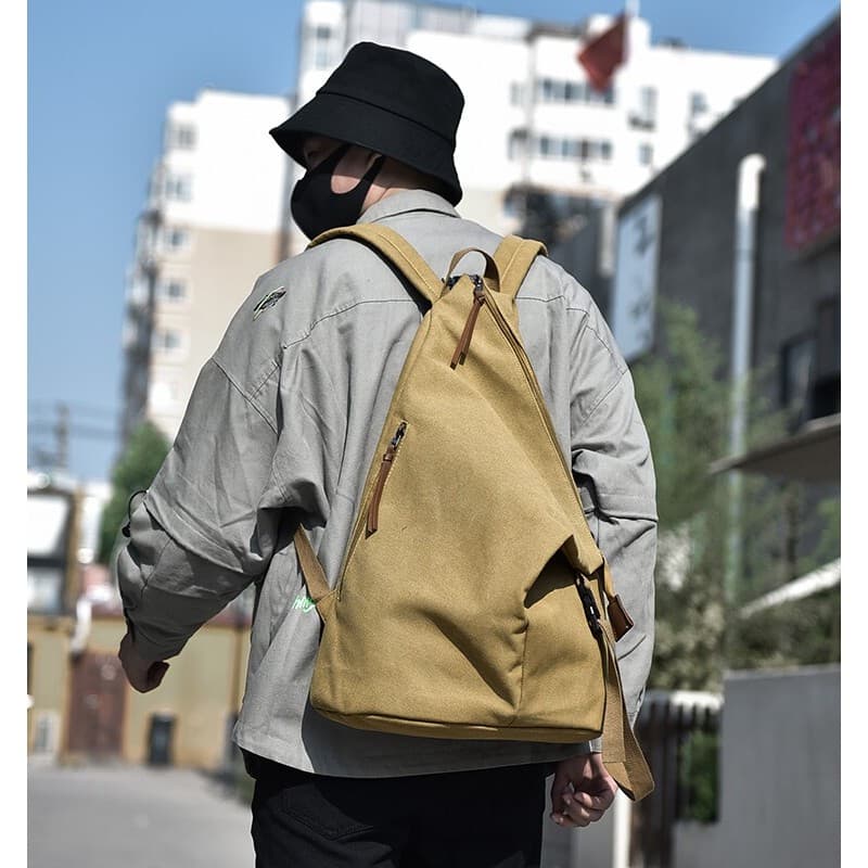 Casual Street Wear mochila 2025 novo estilo das mulheres dos homens All-Match lona única mochila estudante viagem grande