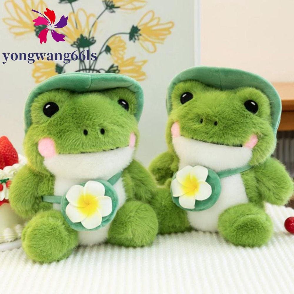 YONGWANG Brinquedo De Pelúcia De Sapo Verde , Boneca Recheada Fofo , Travesseiro Animal De Coleção Macia De Desenho Anim