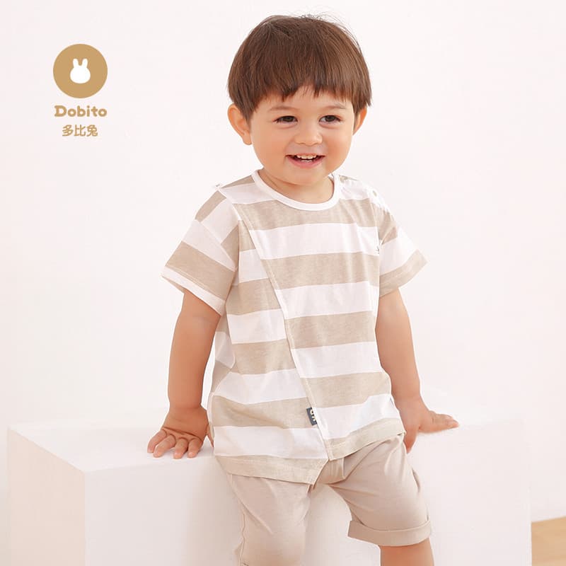 Dobby coelho versão coreana meninos meninas crianças roupas terno do bebê verão puro algodão de manga curta camiseta Sho