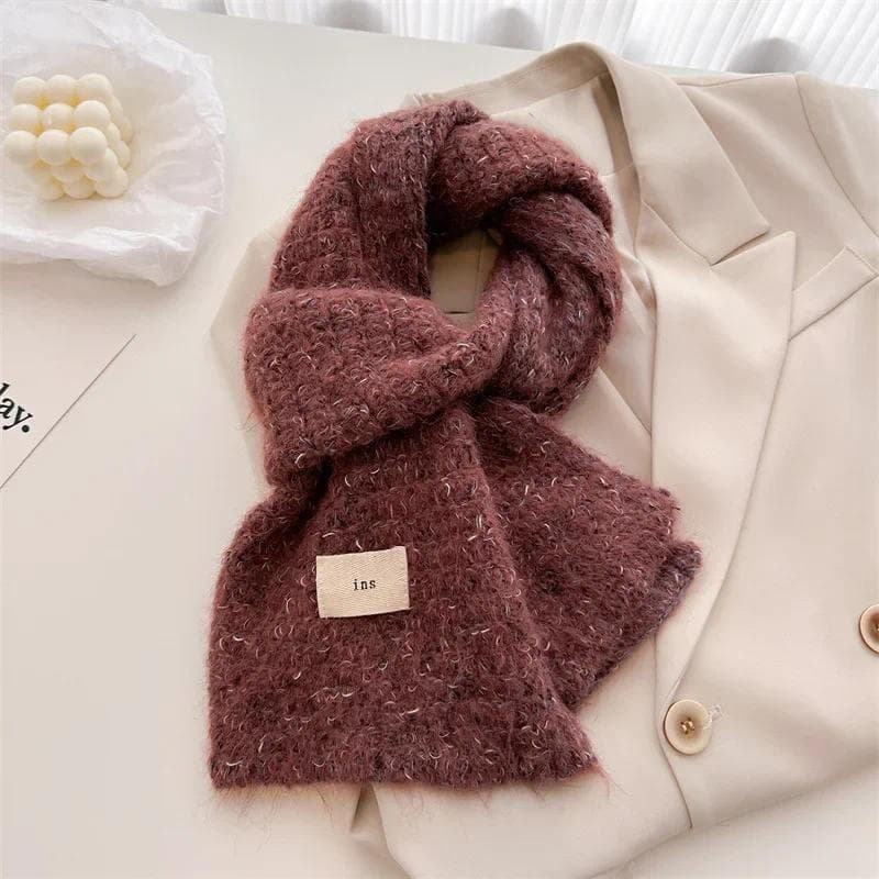 Lenço De Lã Inverno Quente Engrossar Sólido Envoltórios Mais Cachecóis De Caxemira Moda Xale De Malha Macio Pescoço Das