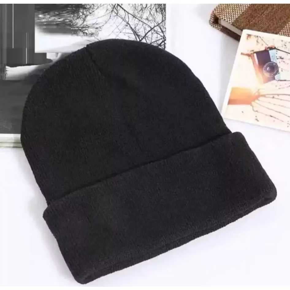 Touca De Frio Básica Lã Gorro Liso Preta Toca Adulto Inverno