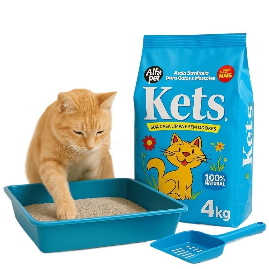 Kit Areia Para Gatos 4 Kg + Pá Higiênica +comedouro e bebedouro + Bandeja +coleira GRATIS
