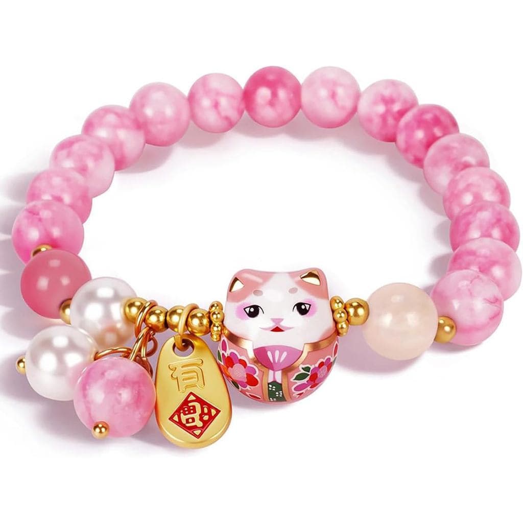 Pulseira Gato da Sorte Feng Shui, Joia de Boa Sorte para Mulheres, Proteção de Riqueza e Fortuna - Pulseiras de Cristal