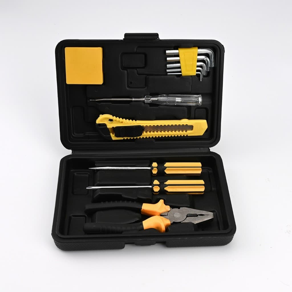 Kit de Ferramentas 11 Peças com Maleta Chaves Alicate Estilete Trena Allen Profissional ANJGG BRASIL