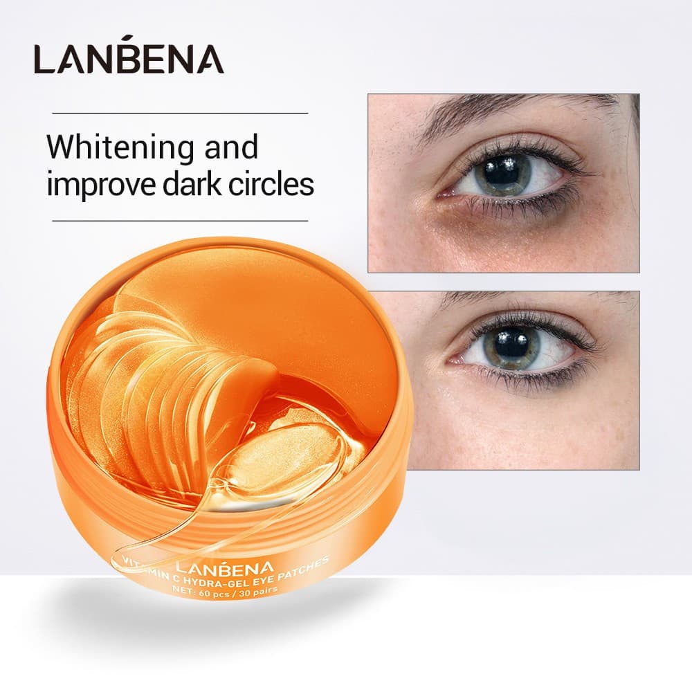 LANBENA Patches Hidratantes para Olhos com Vitamina C, Eliminam Bolsas nos Olhos, Eliminam Olheiras, Anti-Inchaço, Anti-
