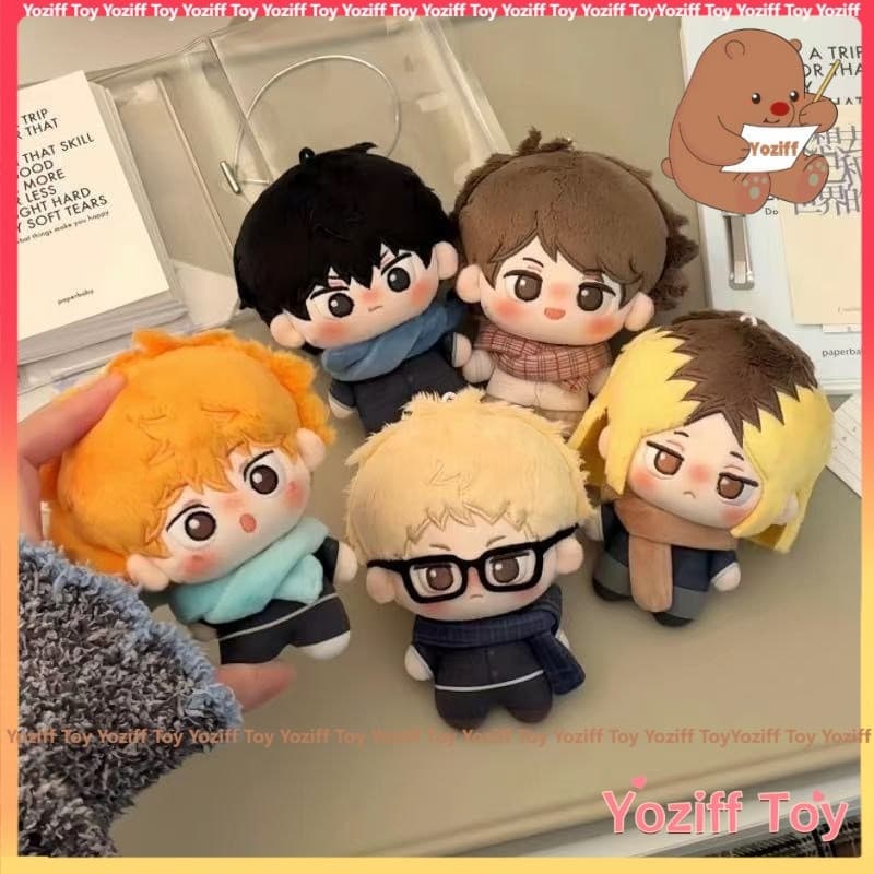 Novo! Chaveiro de Pelúcia Haikyuu de 10cm, Kozume Kenma Hinata Shoyo Tsukishima Kei, Boneco Fofo e Macio B