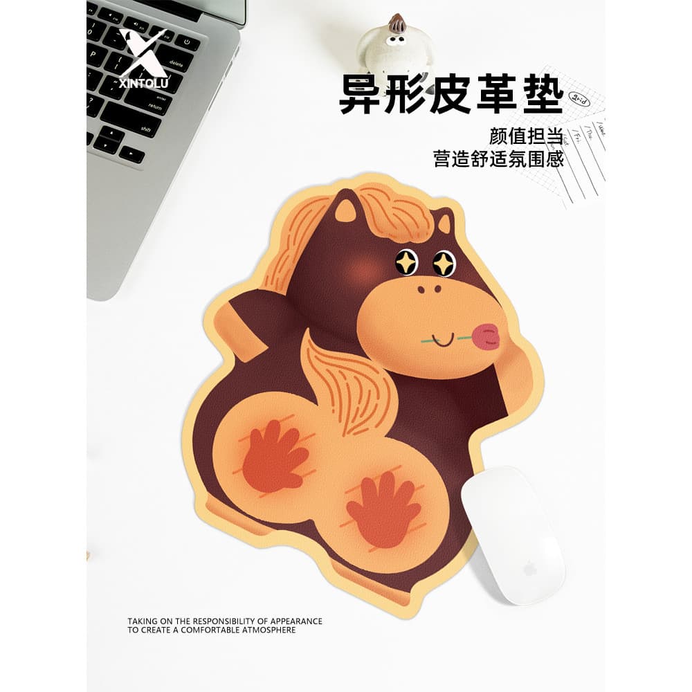 Cavalo bunda dos desenhos animados mouse pad à prova dwaterproof água menina bonito escritório computador portátil escri