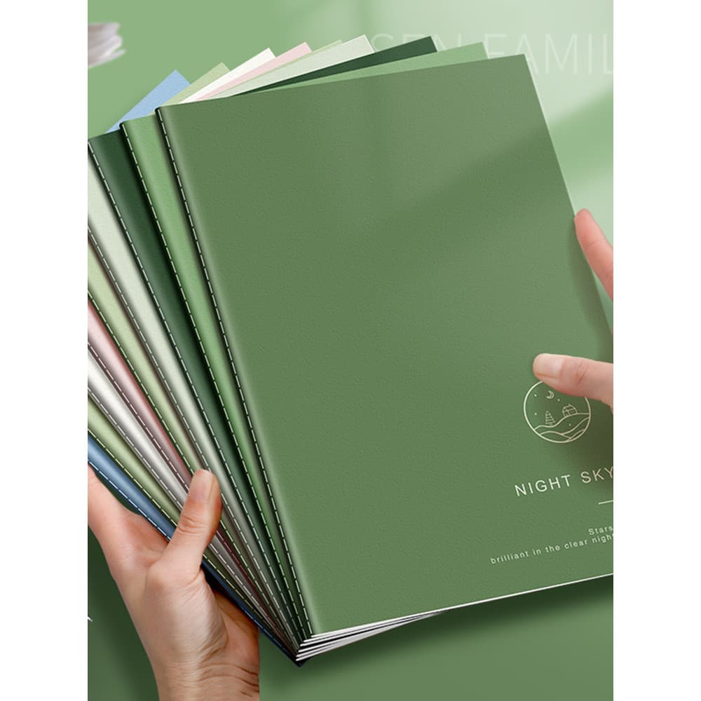 Caderno de linha de carro série B5 Morandi espessado ins Caderno de estudante universitário simples Cópia suave Bloco de