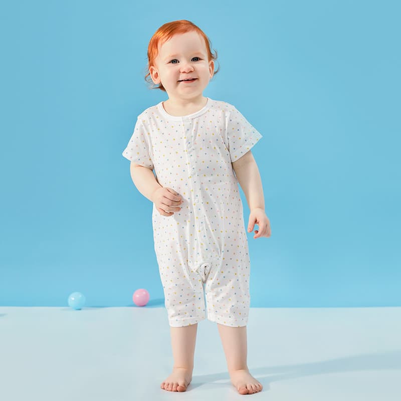 Roupas de bebê roupas de verão macacão verão estilo fino de um ano de idade bebê de manga curta calças médias macacão pi