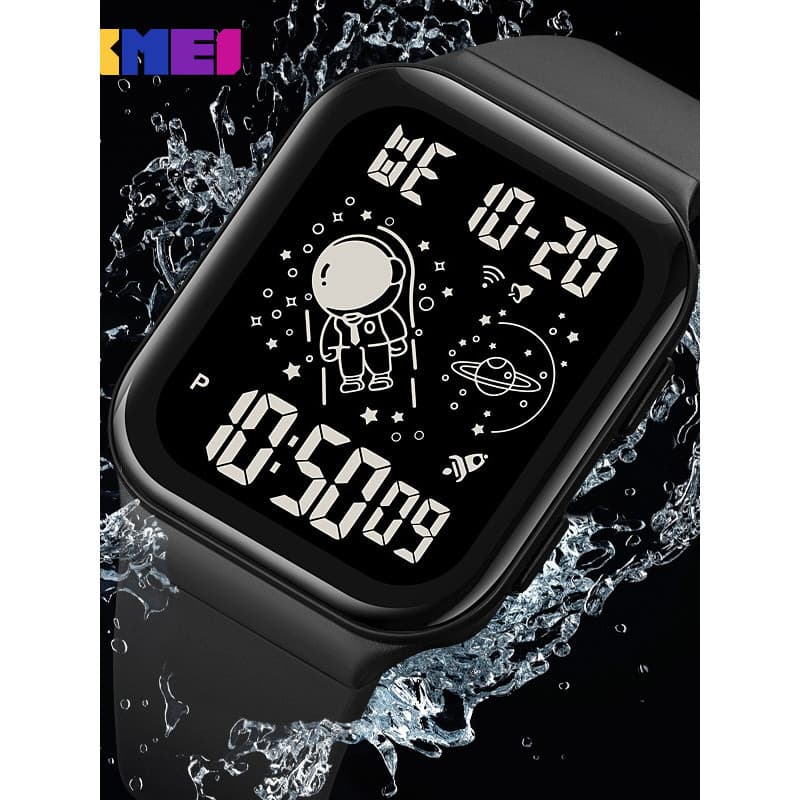 Momento beleza novo estilo criativo esportes relógio eletrônico masculino estudante Spaceman quadrado multifuncional à p