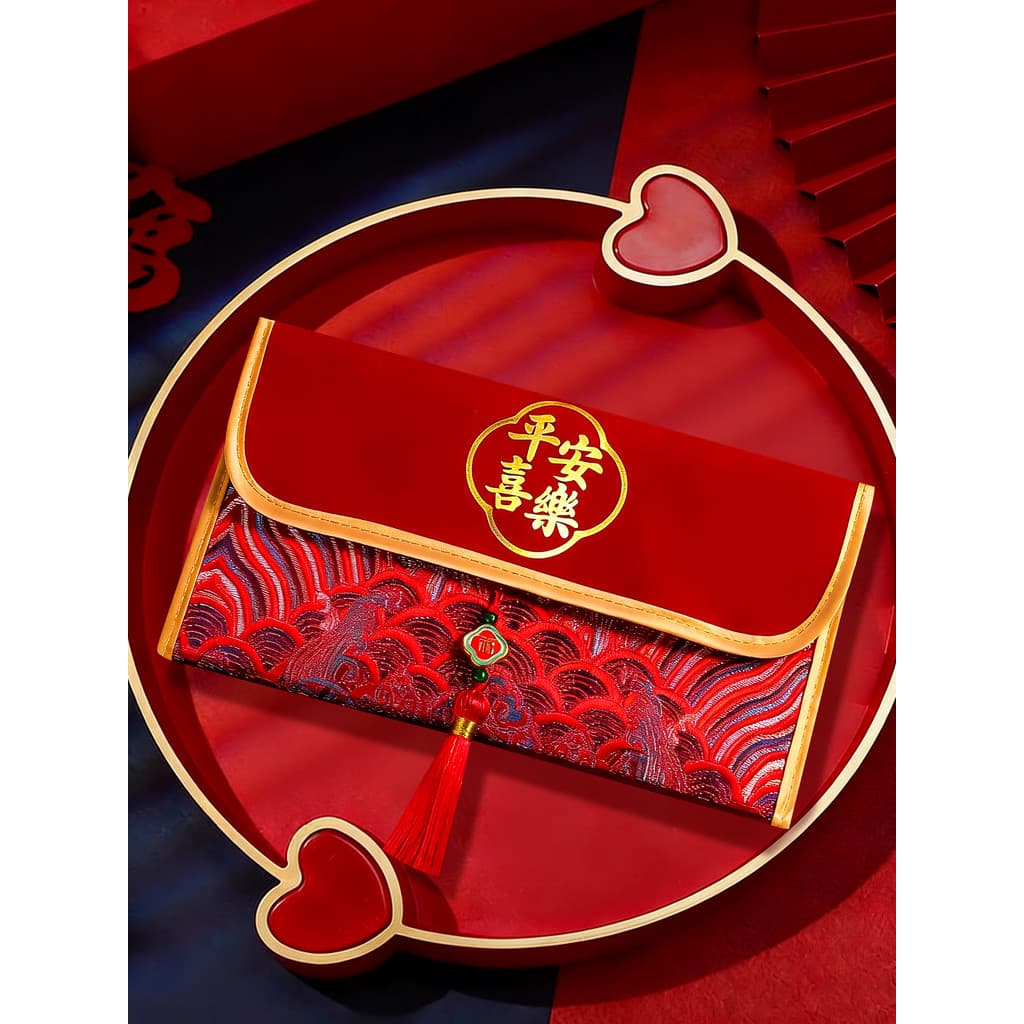 Saco de Envelope vermelho de tecido bordado estilo chinês seguro feliz ano do cavalo novo estilo High-End Festival de pr