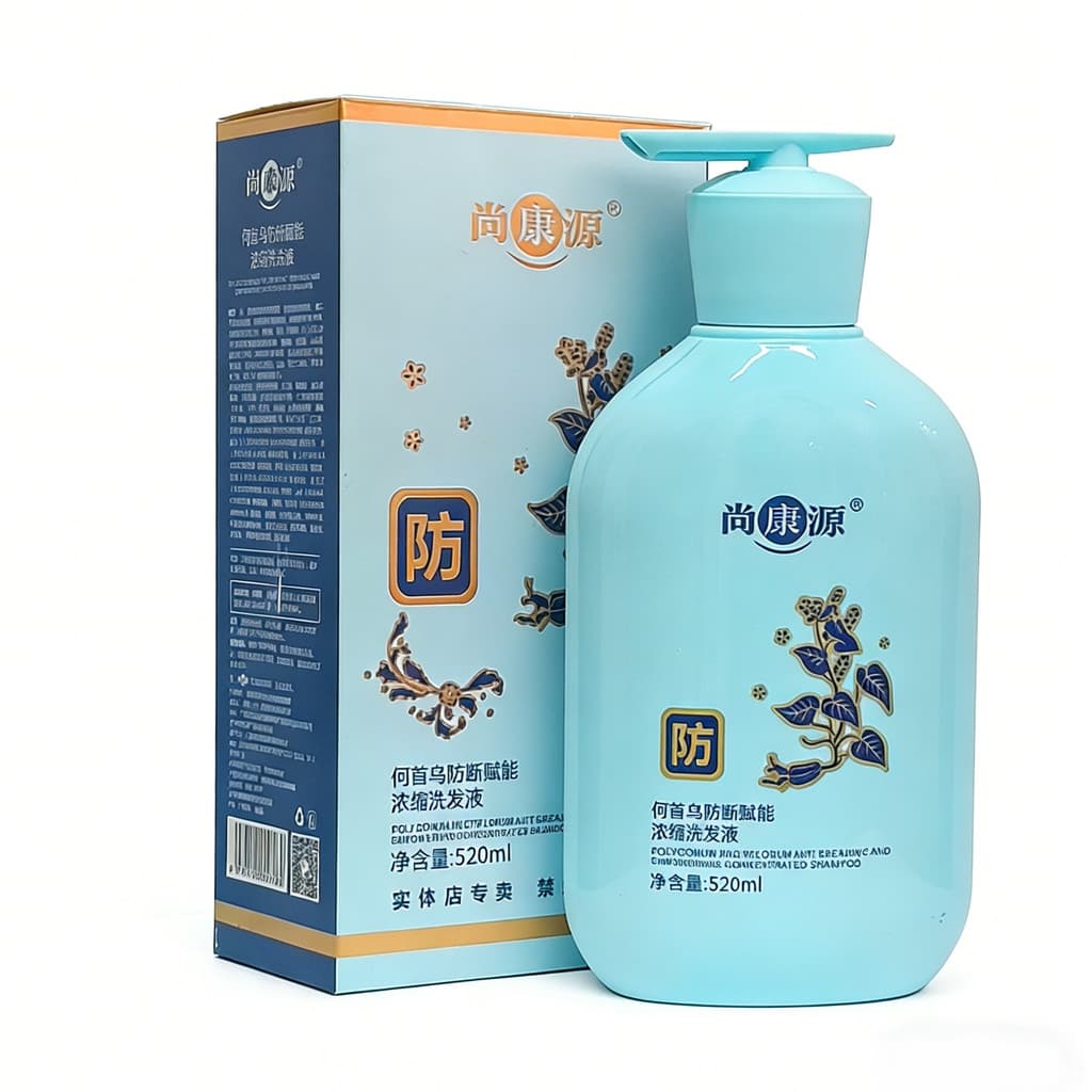 Shangkangyuan He Shouwu Anti-quebra Fu Neng Shampoo Concentrado 520ml Clorofila Artemisia Limpeza Couro Cabeludo Preto H
