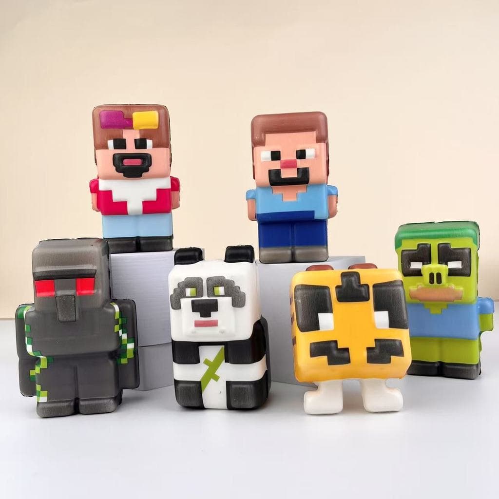 Um brinquedo mole transfronteiriço de venda quente Minecraft Pinch Music Slow Rebound Descompressão Ferramenta útil Brin