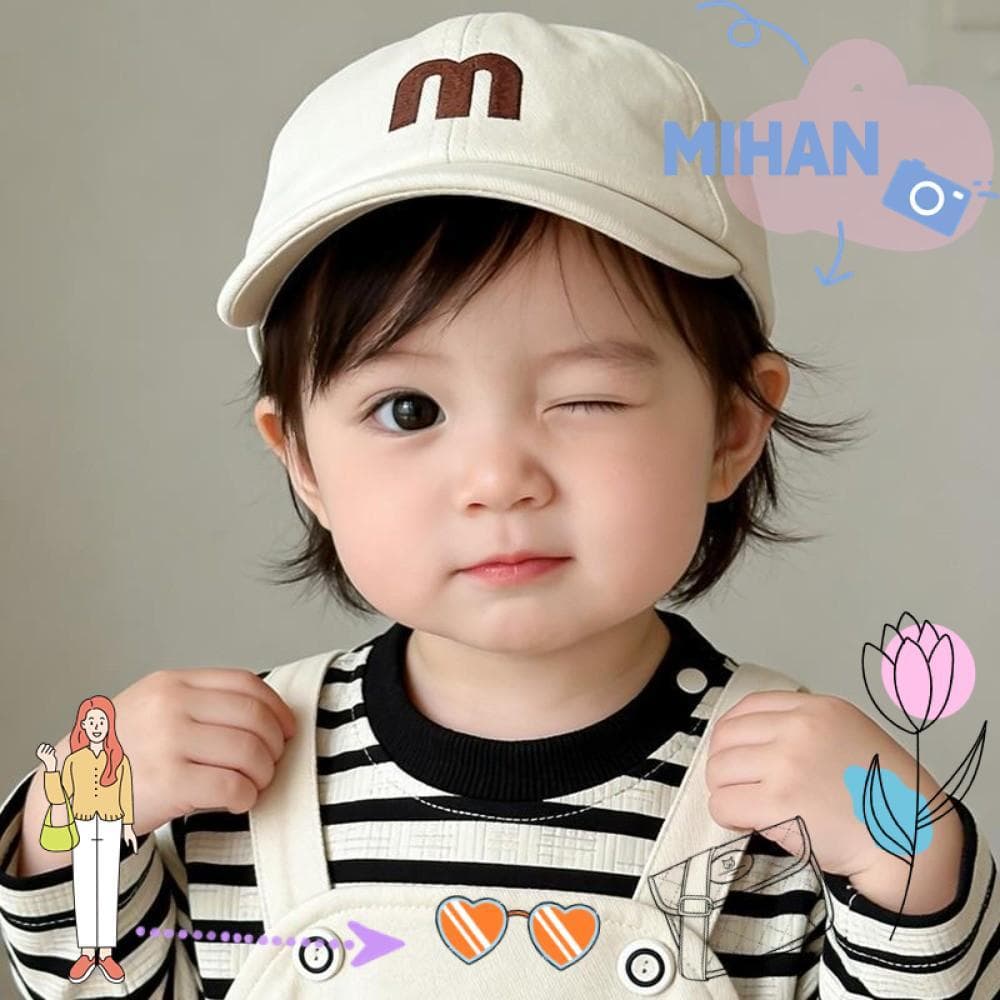 MH-BEAUTY Boné De Beisebol Para Bebê , Chapéu De Sol Infantil Bordado Com Letras Ajustáveis , Viseiras Finas De Aba Curt