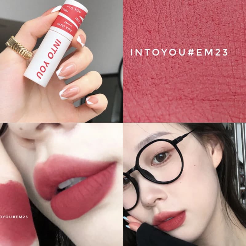 Lama labial bonita ~ Conexão alternativa Suave Fosco Veludo Fosco Retro Branqueador Lip Glaze Batom Batom