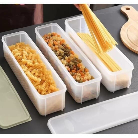 Kit Caixa Fresca Macarrão Plástico Preservação De Alimentos Selada Retângulo Recipiente De Frutas Geladeira A