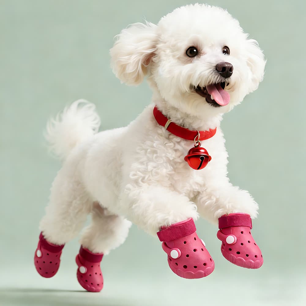 Four Seasons Buraco Respirável Cachorro Sapatos Sola Macia Proteção de Garra Ao Ar Livre Sapatos para Animais de Estimaç