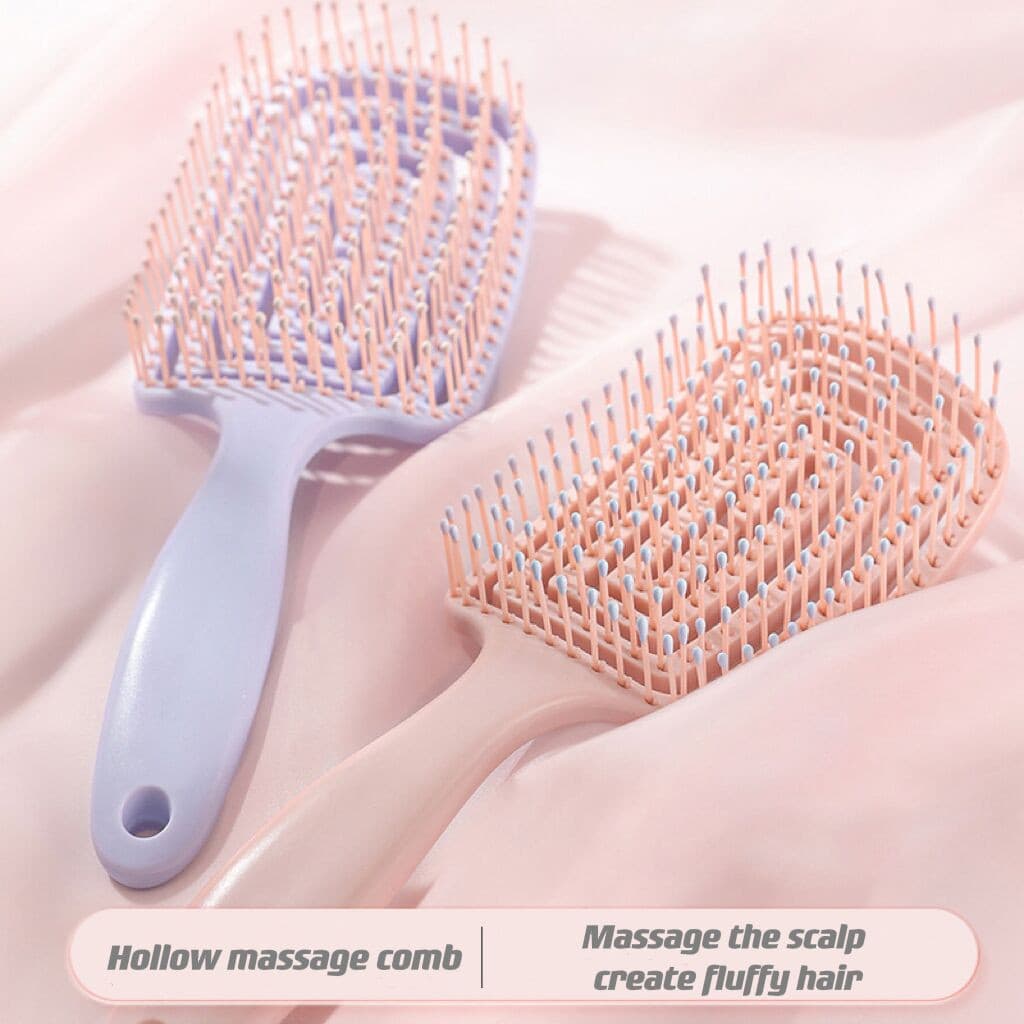 Pente De Massagem Curvo Oco Fofo Encaracolado Estilo De Cabelo Ferramenta De Penteado De Salão De Beleza De Alta Qualida