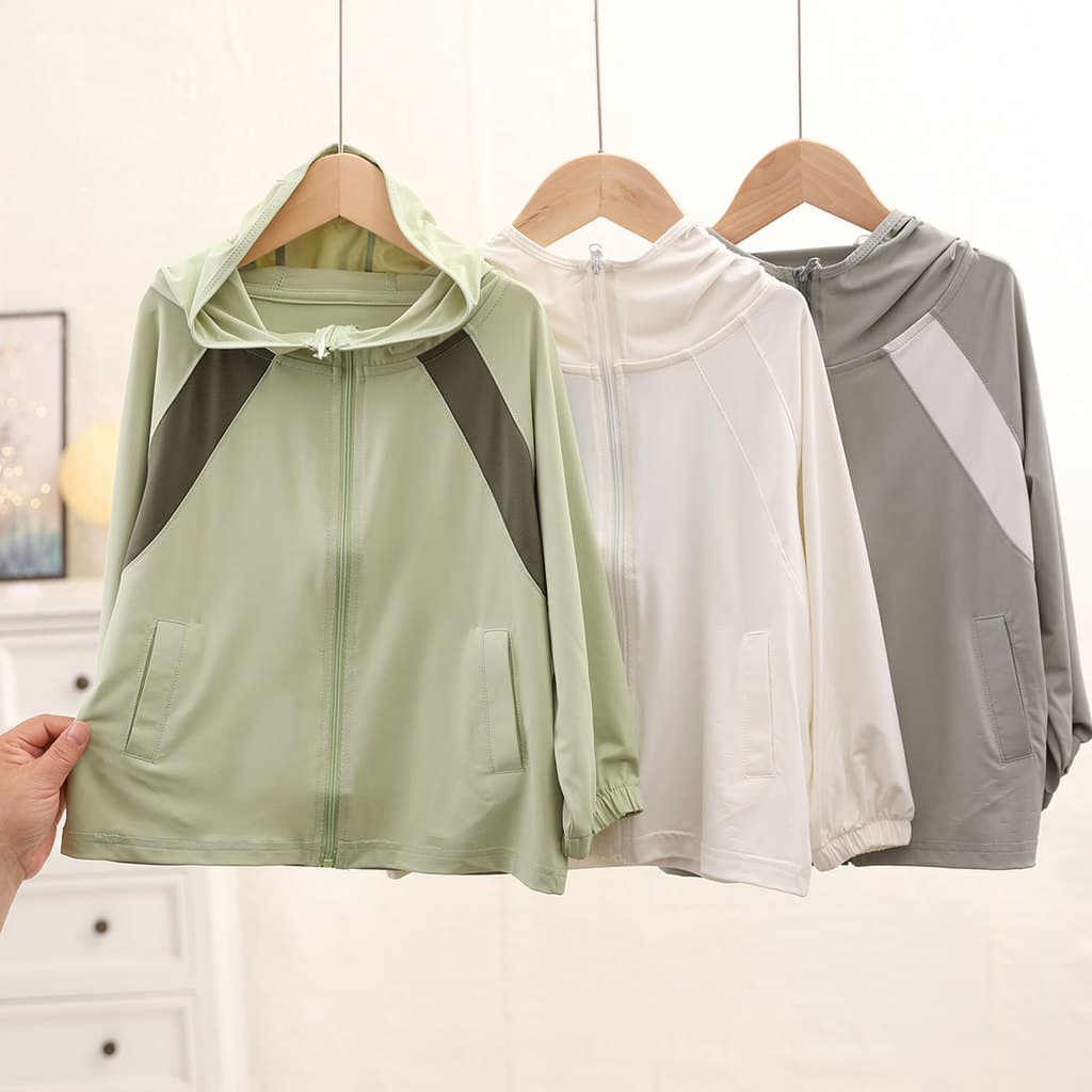 Malha crianças protetor solar roupas meninos meninas protetor solar roupas Anti-ultravioleta pele roupas verão estilo fi